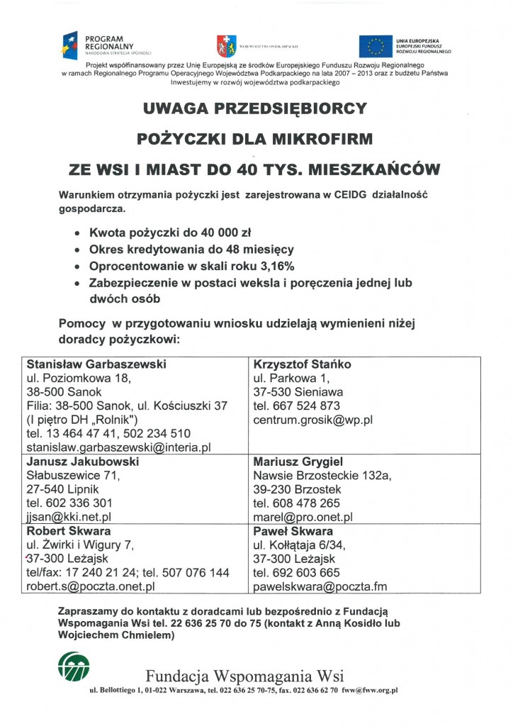 pozyczki dla mikrofirm