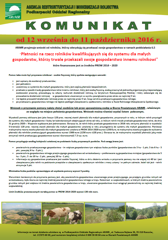 Plakat_przekazywanie gospodarstwa_2016